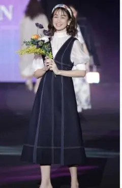 プリーツコンビデニムジャンスカ　アンドクチュール