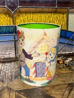 世界名作童話 ヘンゼルとグレーテル 缶 ゴミ箱 インテリア 昭和レトロ 当時物