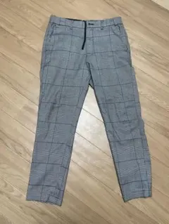 チェック柄スリムフィットパンツ
