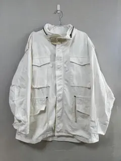 moussy マウジーホワイトコットンジャケットコートフード内蔵フリーサイズ古着のサムネイル