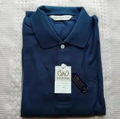 ★長袖ポロシャツ REXTAR Mサイズ ネイビー★ 綿100%