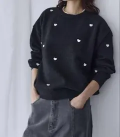 ELFRANK ハート刺繍 ニット プルオーバー