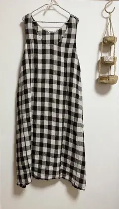 サマンサモスモス ブロックチェックワンピース