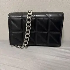 ブラック キルティング ショルダーバッグ