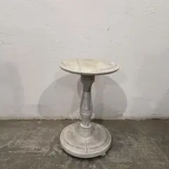 ヴィンテージ　木製サイドテーブル　ラウンド　花台