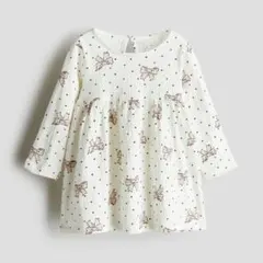 H＆Mリボンシリーズワンピースドレス105サイズ長袖カットソーチュニックトップス