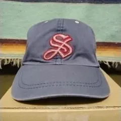 90s　oldstussy　キャップ　紺タグ　Sロゴ　ネイビーグレー　フェード