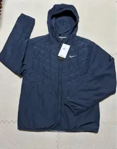 ナイキ　ランニングジャケット　中綿　メンズ　Lネイビーフード　パーカー