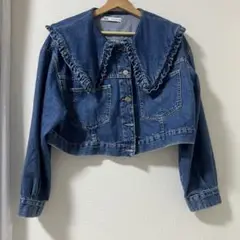 ZARA ザラ　デニムジャケット　フリルカラー