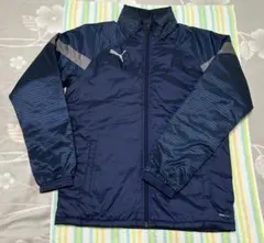 （極美品）PUMA 中綿ウインドブレーカージャケットS ネイビー/グレー