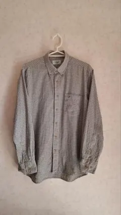 【美品】クロコダイル 長袖シャツ L チェック ボタンダウン 綿100%