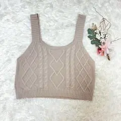 ハニーズ コルザ (L) ニットキャミソール ベスト ベージュ 綿混