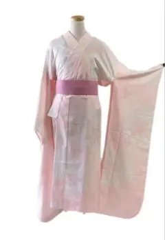 新品】振袖用 仕立て上がり長襦袢 半衿付き ピンク Lサイズ 袖丈113cm 