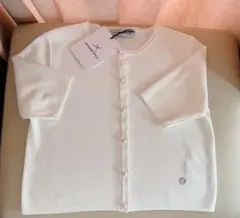 定番AVENIRETOILE COUTURE パールボタン半袖ニットカーディガンのサムネイル