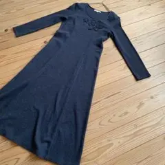 LAURA ASHLEY 長袖ワンピース グレー　サイズ9