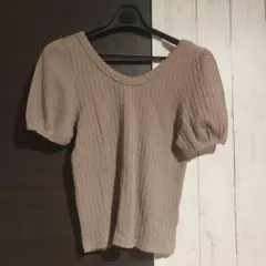 エムズエキサイト リブ編みパフスリーブTシャツ Mサイズ