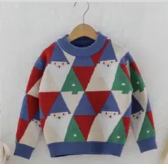 美品　クリスマス　ニット　キッズ　セーター　4y 100 幾何学