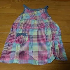 ノースリーブ チェック柄 ワンピース