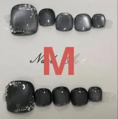 フットネイル純手作 オリジナルブルーデザイン つけ爪チップで高見え美足に Mのサムネイル