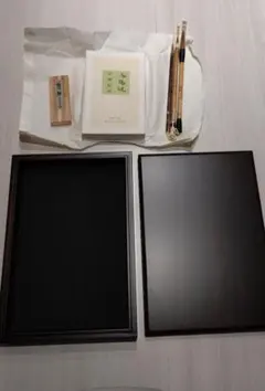 書道　硯箱、硯、墨、筆セット