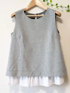 新品・未使用　インデックス【М】トップス ノースリプルオーバー 異素材 シフォン