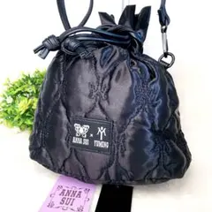 未使用 ANNA SUI×YUMING 2WAYキルティングショルダー ANNA SUI×YUMING巾着バック キルティング♡ショルダー巾着バック♡黒