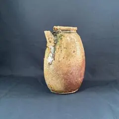 寺垣外窯 杉本貞光作 信楽 花入 共箱(在銘、作家物、花瓶)備前焼 本物