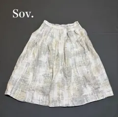 Sov. ダブスタ フレアスカート ペイント風デザイン36 コットン 日本製のサムネイル