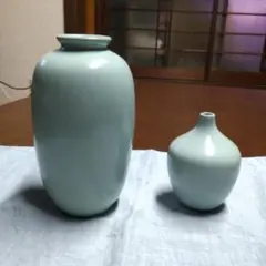 花瓶2個セット・ターコイズブルー