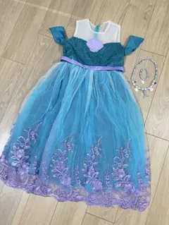 アリエル風　ドレス　140 ネックレス　ブレスレット付き