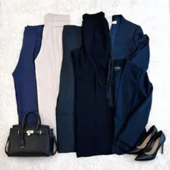 INDIVI他 セレモニー 6点セット S ネイビー ママスーツ 通勤 着回し