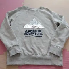 ジーユー　リバーシブルスパンコール　裏起毛長袖トレーナー　140　グレー