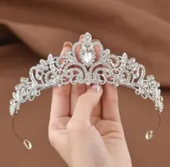 ゴージャス王冠ラインストーンティアラヘッドドレス結婚式ウエディング新品◆コスプレ
