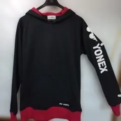 YONEX メンズ裏起毛パーカー ブラック ピンク Mサイズ 秋冬