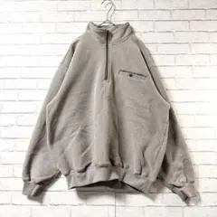 【アデロス】裏起毛ハーフジップトップスMチェック柄 カジュアル