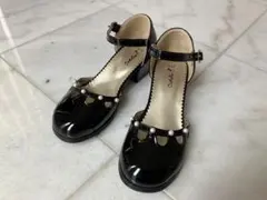 キャサリンコテージ　フォーマルシューズ 21.0cm ブラック　パール装飾付き