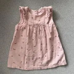 H&M ベビー コーデュロイ ワンピース 花柄 4-6M