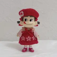 【美品】ペコちゃん ニット帽 マスコット キーホルダー キーチェーン 不二家