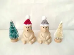 しろくま貯金箱 ちびくま クリスマス 4点セット