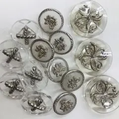 【まとめ買い割引可能】フラワー クリア 透明 シルバー 花