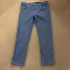 ドゥクラッセ ストライプデニムパンツ サイズL