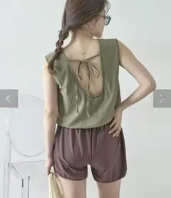 新品【CIAOPANIC TYPY】バックリボンオールインワン水着2点セット　M