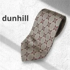 【美品】ダンヒル　イタリア製　ロゴネクタイ 赤と金の模様　シルク100%