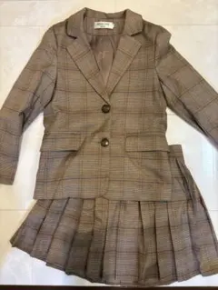 フォーマルスーツ ブラウン系チェック 160cm