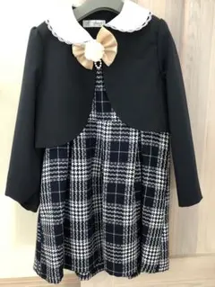 美品チェック柄襟付きドレス 130サイズ