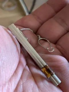 ともぞう様専用　シトリン付き ネクタイピン　Silver刻印あり