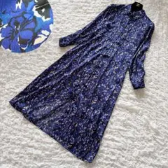 美品□レリアン□小花プリントボータイフリルプリントワンピース