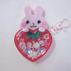 うさぎ いちご シェイカー シャカシャカ キーホルダー ハンドメイド レジン