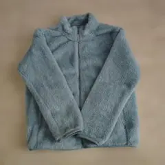 【美品】ユニクロ　水色 ファーリー フリースジャケット 140