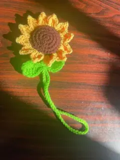 ひまわり バッグチャーム ハンドメイド かぎ針編み
